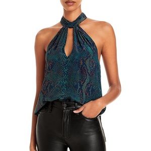 Joie Silk Halter Top Snakeskin XS
